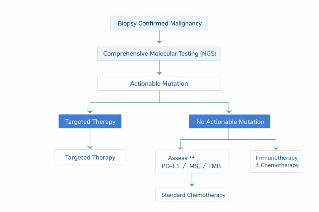 Flowchart of personalized cancer treatment decisions