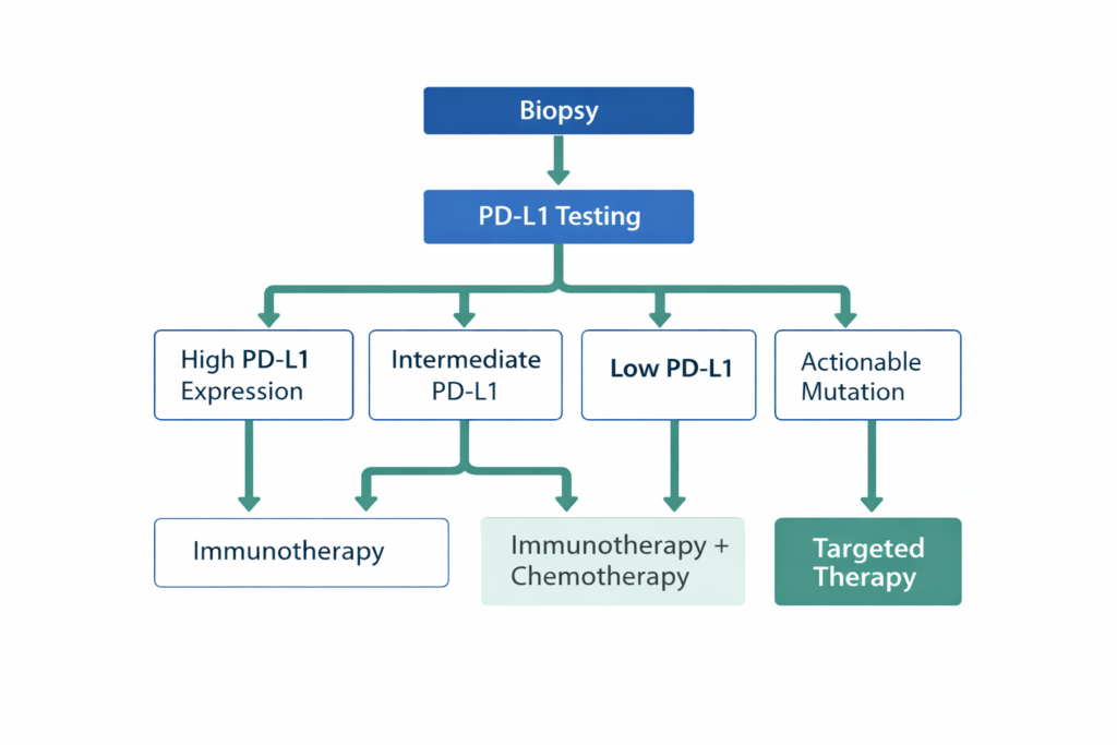 PD-L1 biomarker testing guiding immunotherapy treatment decisions in precision oncology
