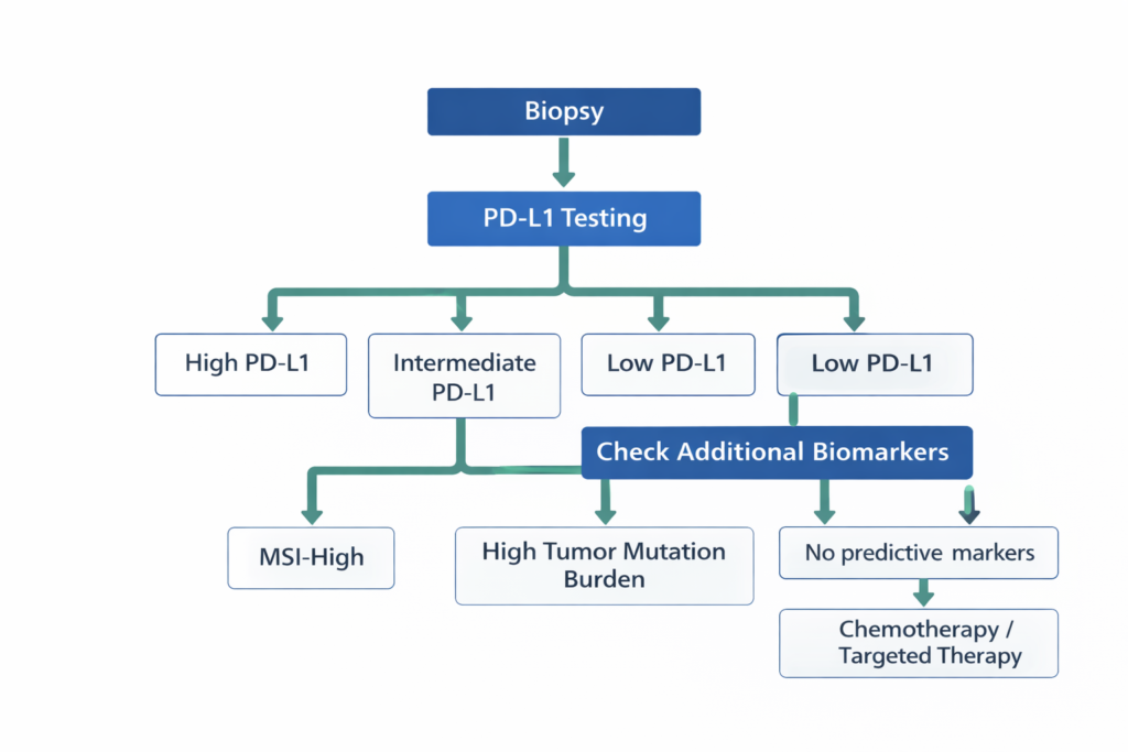Decision framework for immunotherapy when PD-L1 expression is low