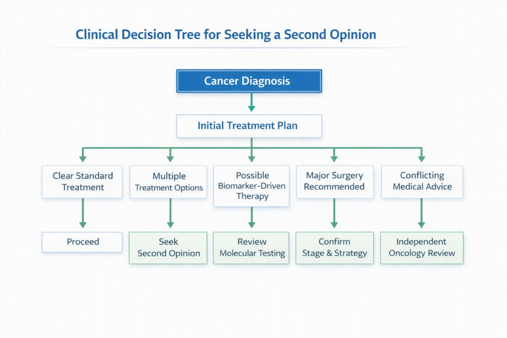 structured oncology second opinion review including pathology imaging and molecular testing
